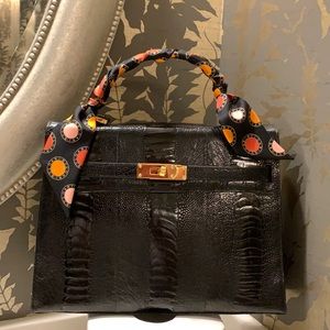 Ostrich leg skin vintage bag